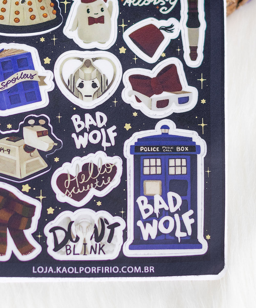 CARTELA DE ADESIVOS - DOCTOR WHO