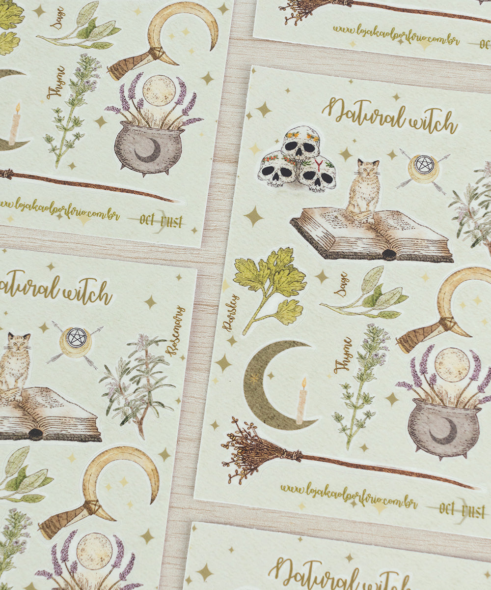 CARTELA DE ADESIVOS - NATURAL WITCH