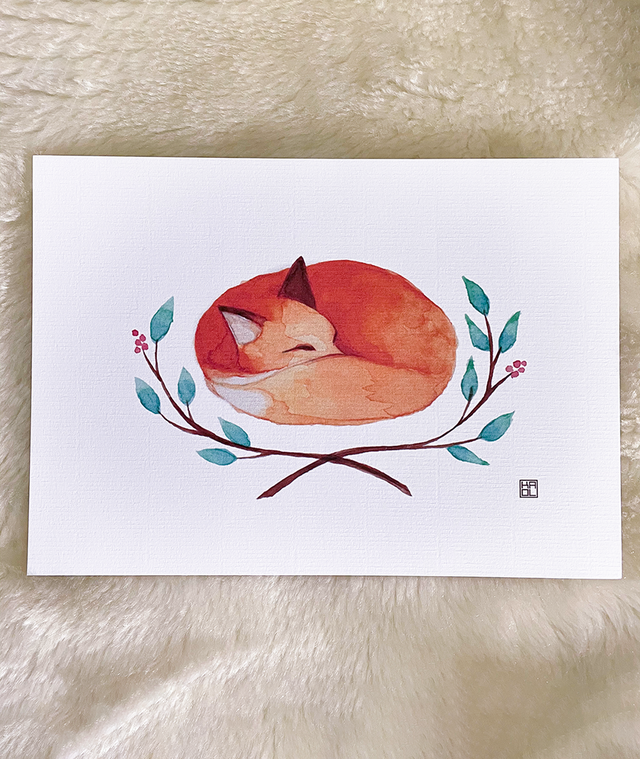 PRINT DE AQUARELA - RAPOSA