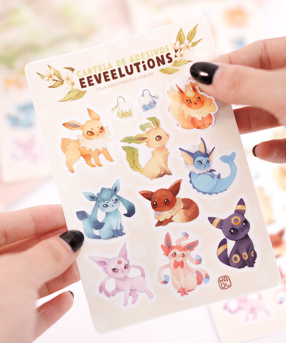 CARTELA DE ADESIVOS - EEVEELUTION
