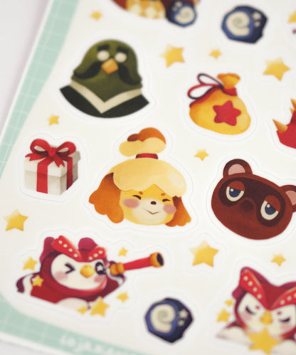 CARTELA DE ADESIVOS - ANIMAL CROSSING
