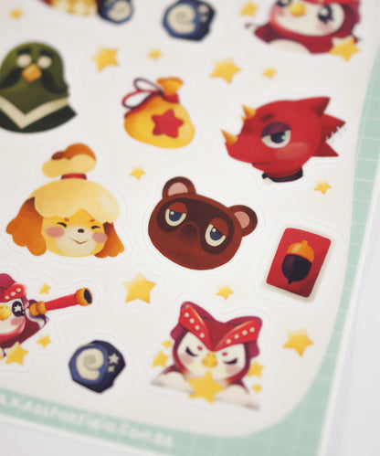 CARTELA DE ADESIVOS - ANIMAL CROSSING