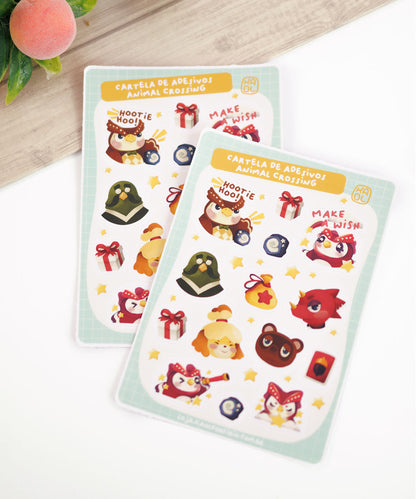 CARTELA DE ADESIVOS - ANIMAL CROSSING