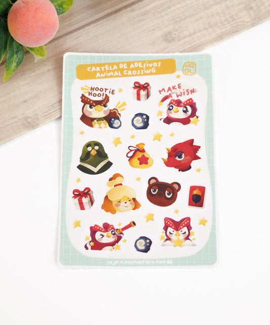 CARTELA DE ADESIVOS - ANIMAL CROSSING