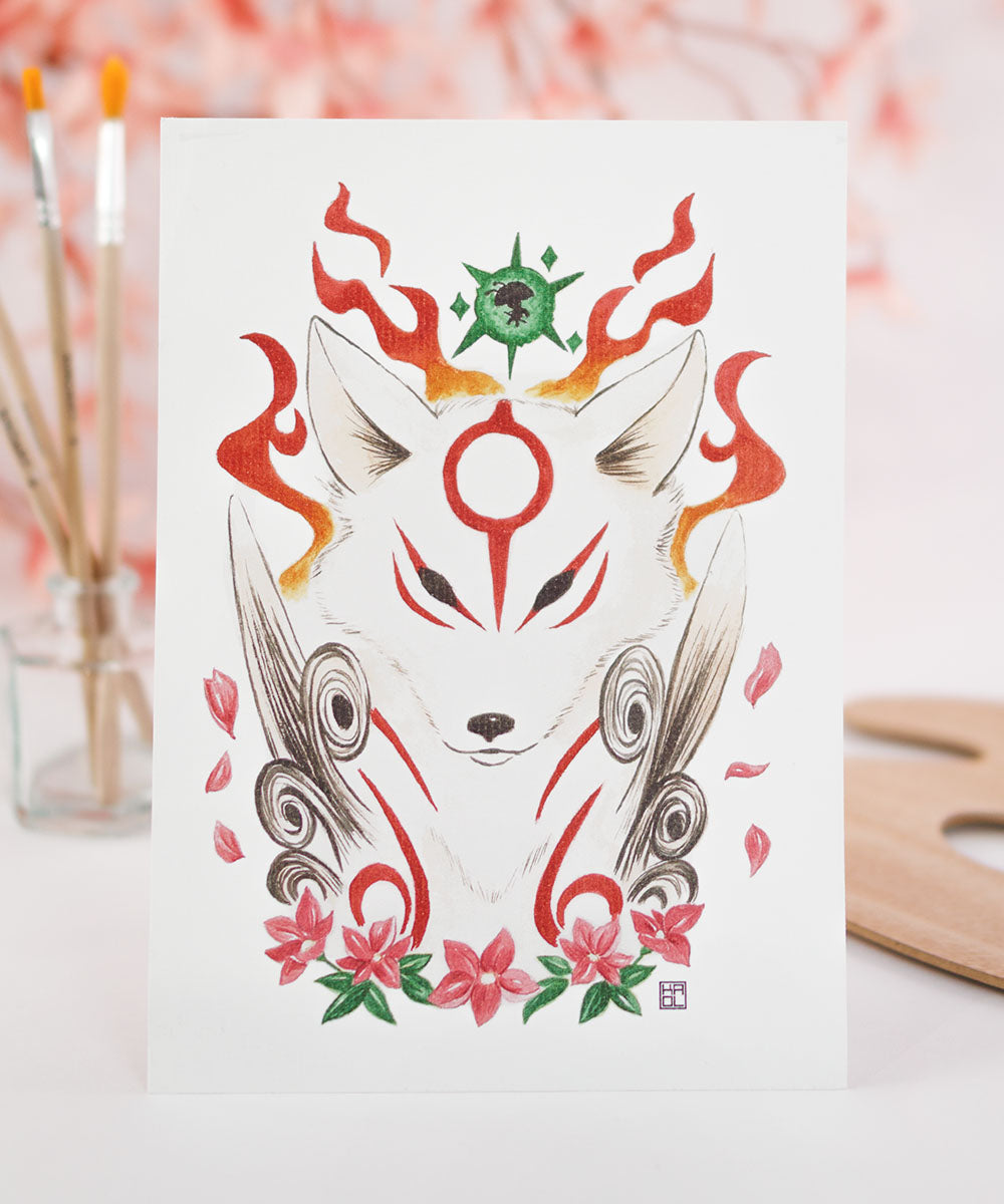 PRINT DE AQUARELA - OKAMI