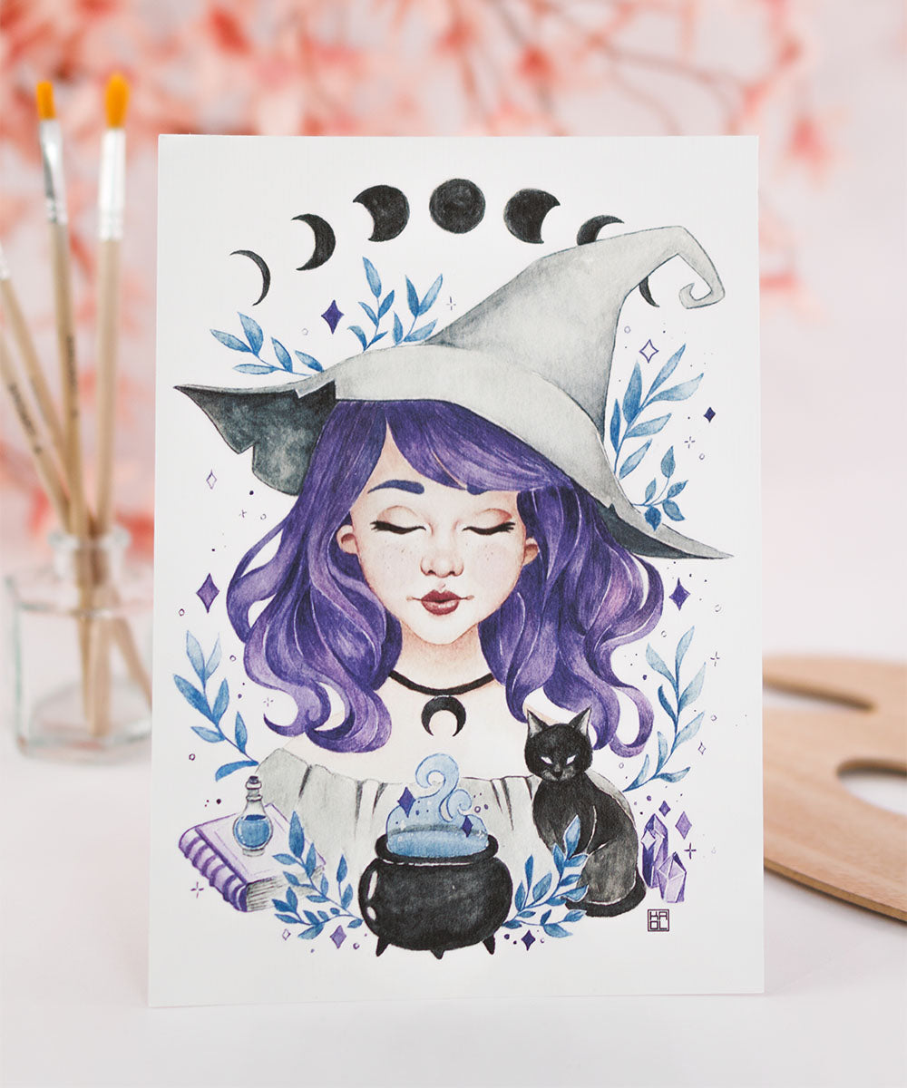 PRINT DE AQUARELA  - BRUXINHA