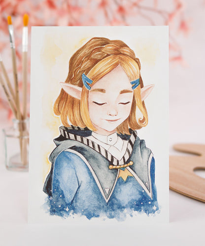 PRINT DE AQUARELA - ZELDA