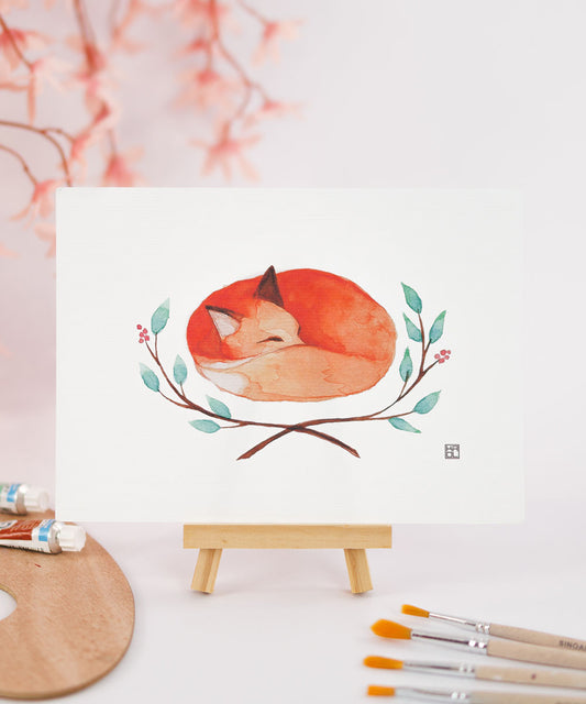 PRINT DE AQUARELA - RAPOSA