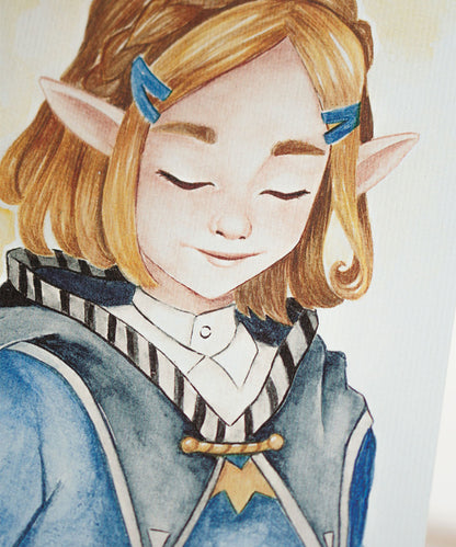 PRINT DE AQUARELA - ZELDA