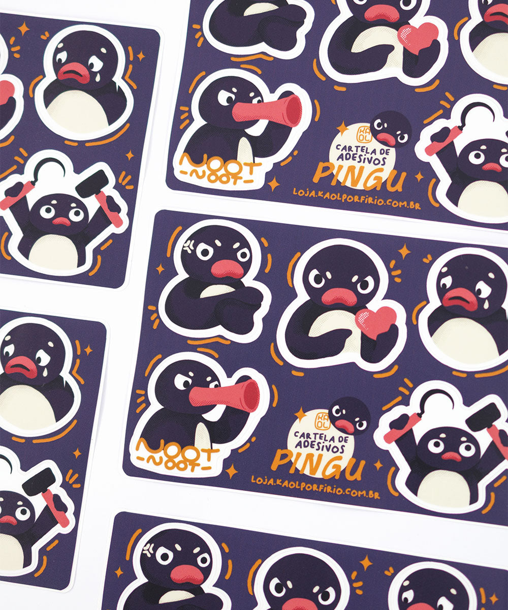 CARTELA DE ADESIVOS - PINGU