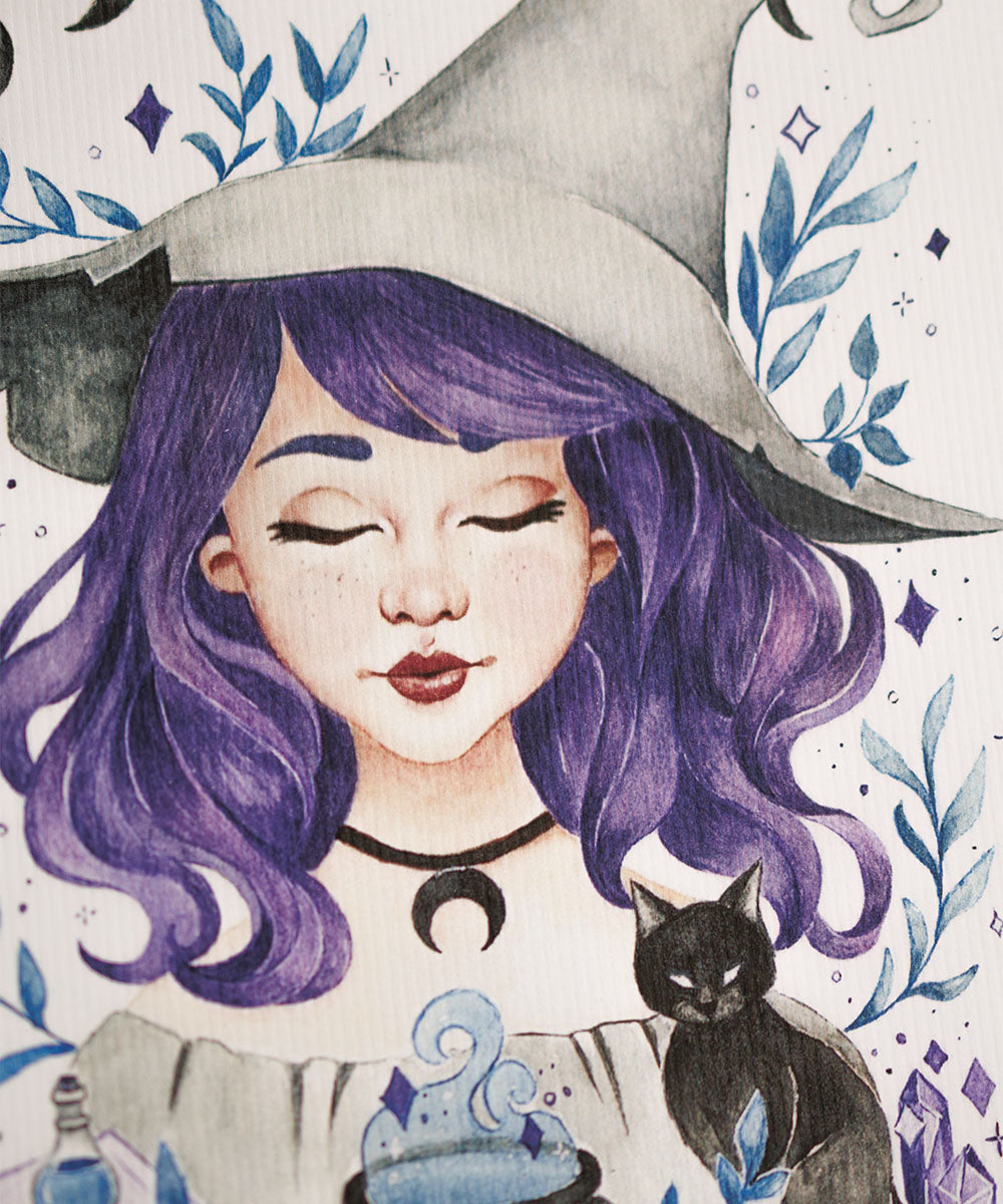 PRINT DE AQUARELA  - BRUXINHA