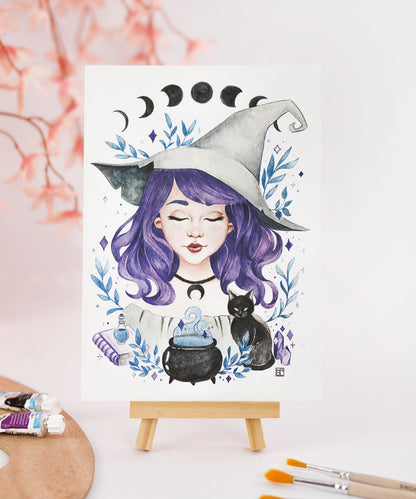 PRINT DE AQUARELA  - BRUXINHA