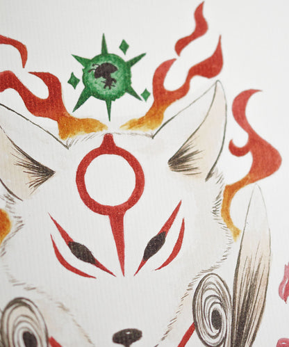 PRINT DE AQUARELA - OKAMI