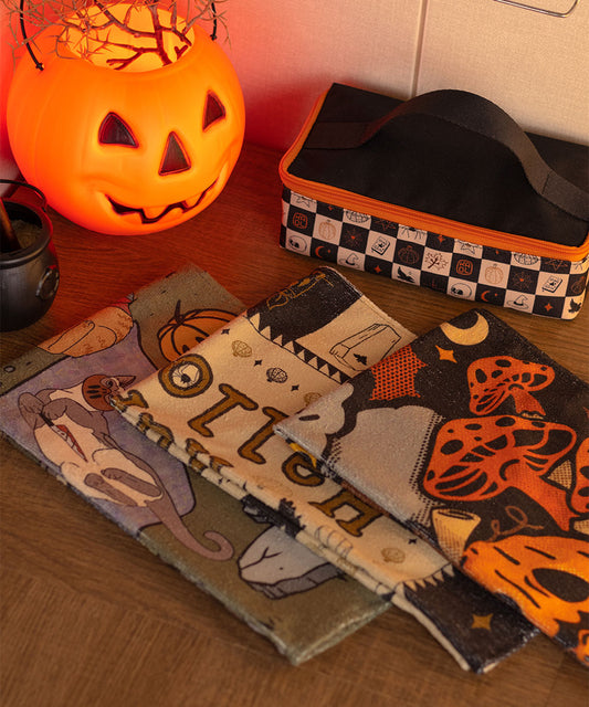 KIT PANOS DE PRATOS HALLOWEEN + MARMITEIRA