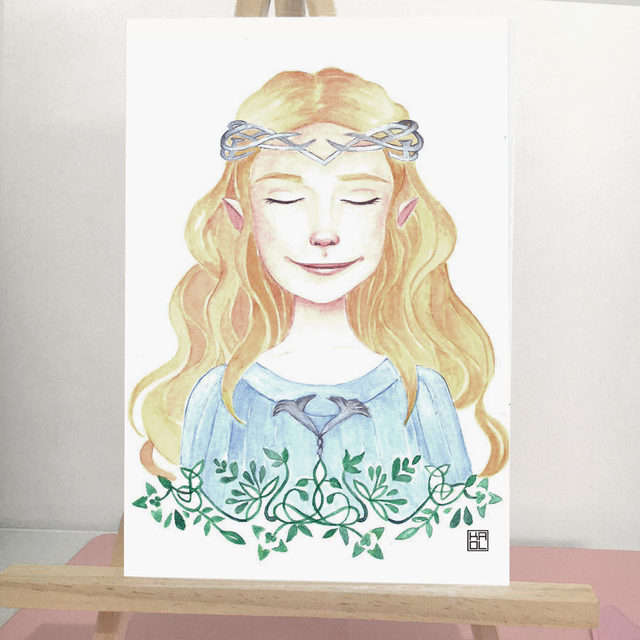 PRINT DE AQUARELA - GALADRIEL