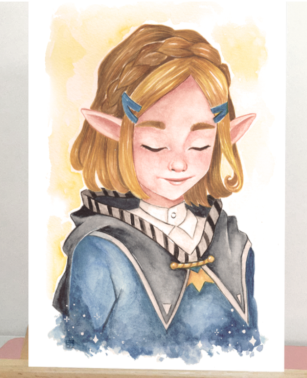 PRINT DE AQUARELA - ZELDA